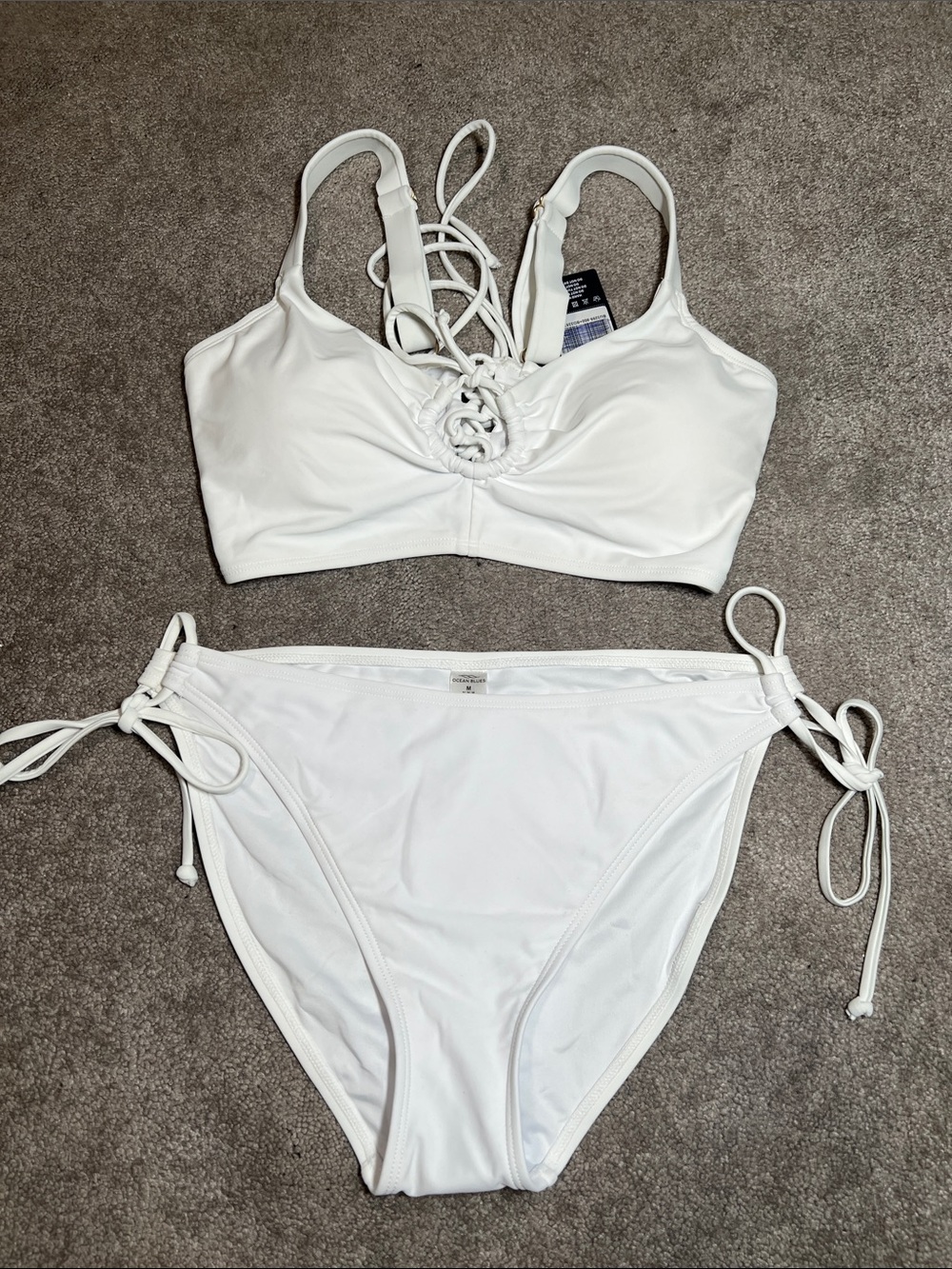 NWT Ocean Blues White Bikini Set size medium